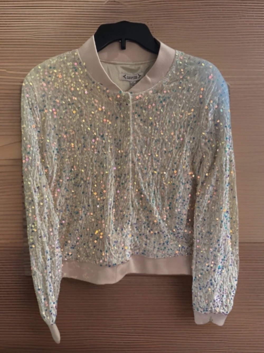 Nanette Lepore Champagne Iridescent Sequin Jacket